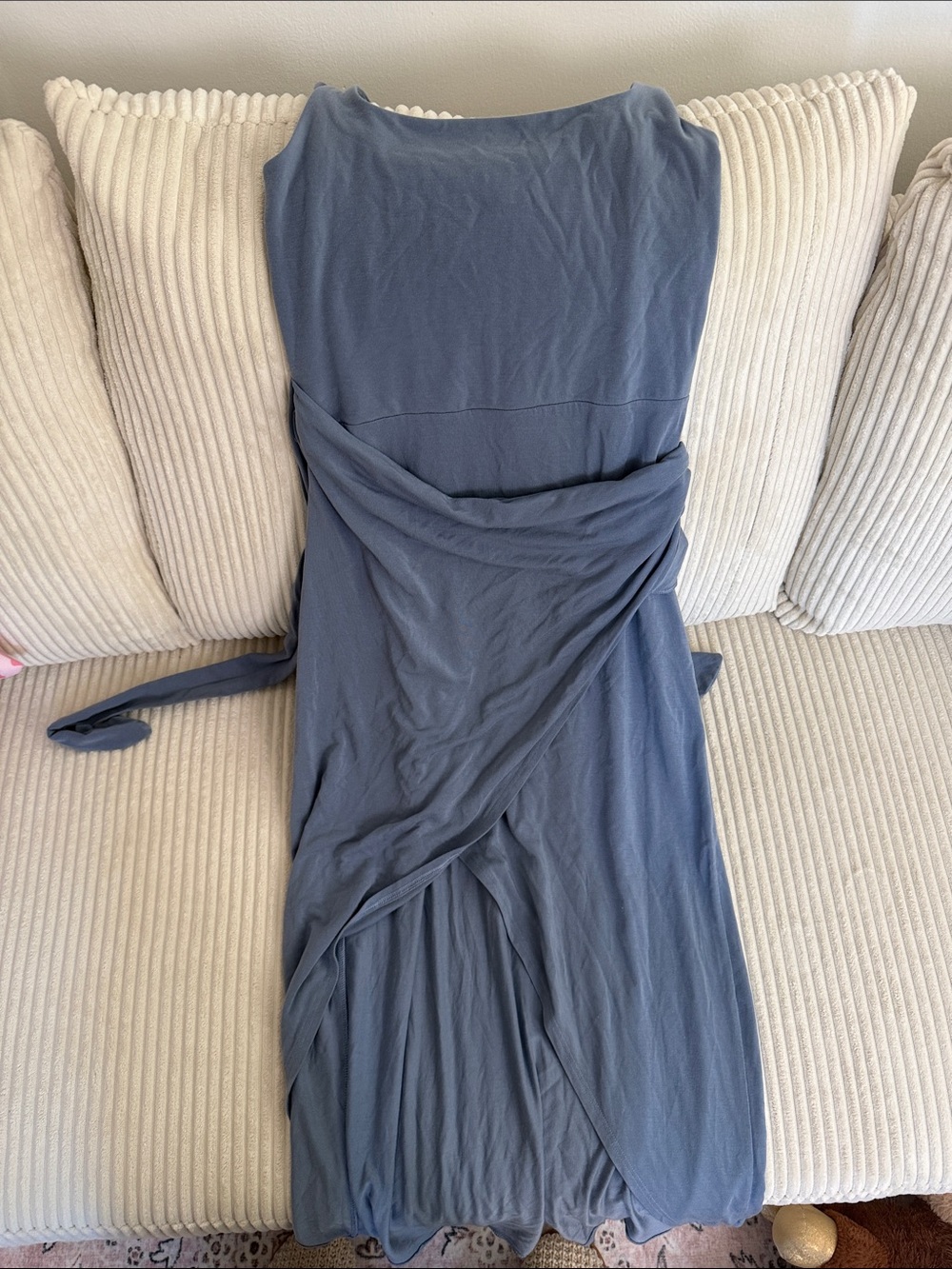 Wilfred Wrap-Front Maxi Dress in Slate Blue
